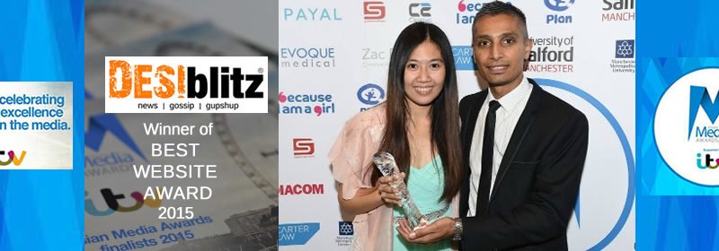 DESIblitz.com wiinner of Best Website award @ Asian Media Awards 2015